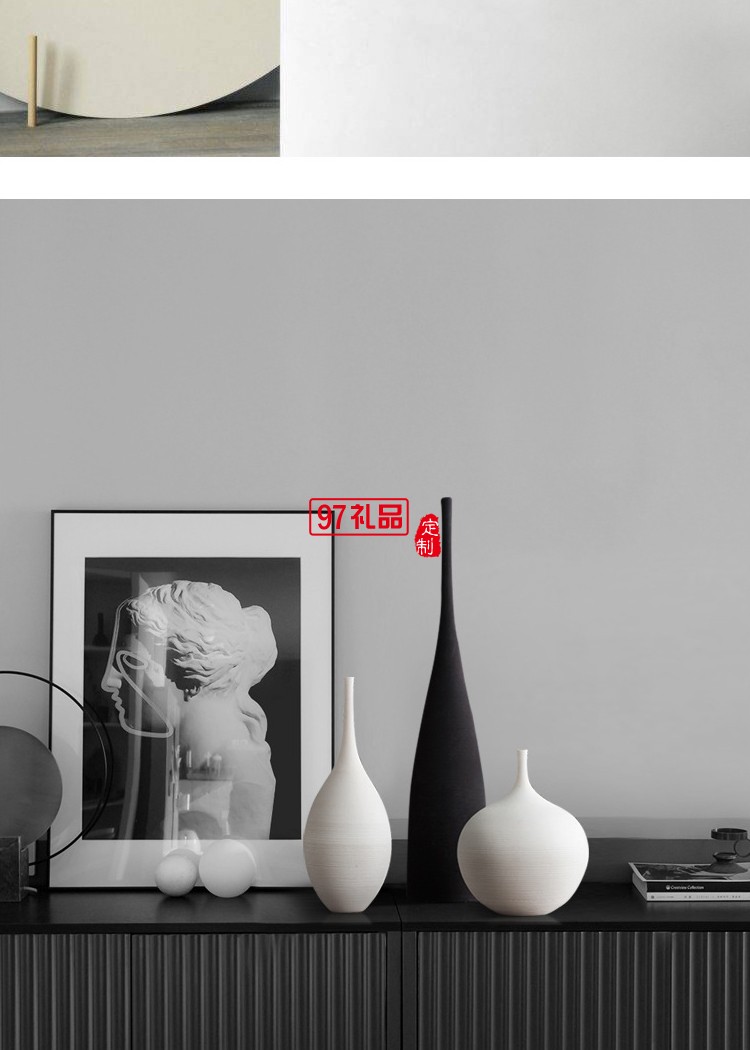 景德鎮(zhèn)現(xiàn)代簡(jiǎn)約手工藝術(shù)禪意花瓶陶瓷擺件客廳樣板房裝飾品企業(yè)定制禮品