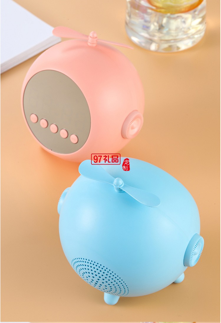 卡通時(shí)鐘藍(lán)牙音箱迷你便攜式 可定制LOGO活動小禮品