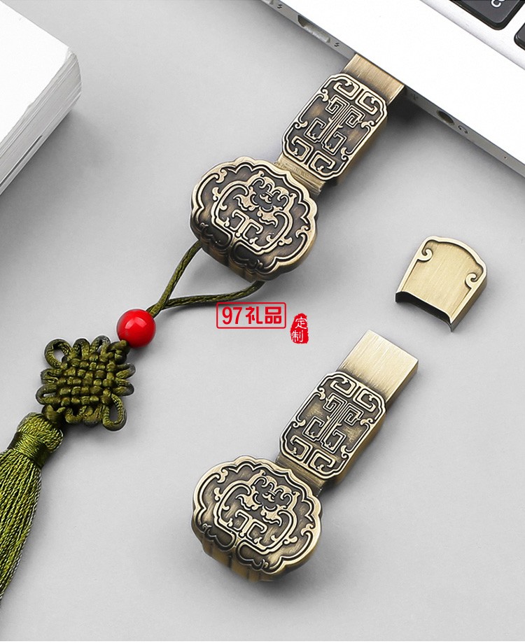 中國(guó)風(fēng)復(fù)古合金古銅如意U盤  高速車載