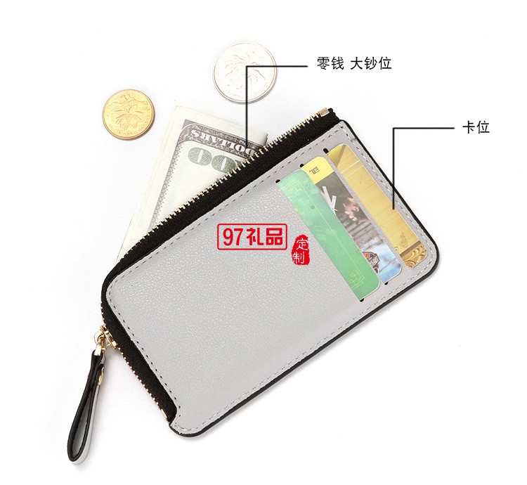 新款拉鏈零錢包 女士簡(jiǎn)約短款卡包卡套手拿包女 錢包錢袋logo