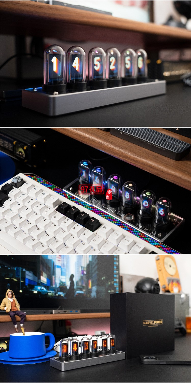 彩屏擬輝光管數(shù)字時(shí)鐘鬧鐘電子競(jìng)技