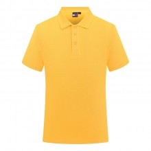 定制polo衫 180g紡棉純色翻領(lǐng)短袖工作服定制