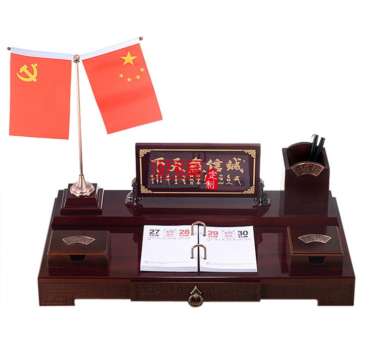 創(chuàng)意商務紅木臺歷架公室桌面文臺擺件