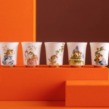 新年茶杯陶瓷品茗主人杯國潮描金禮盒開業(yè)禮物虎年伴手禮品