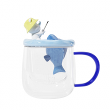 獨(dú)角犀童年系列茶水分離馬克杯套組拔蘿卜可愛玻璃杯