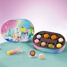 榮誠廣式蛋黃蓮蓉玲瓏彩月月餅禮盒